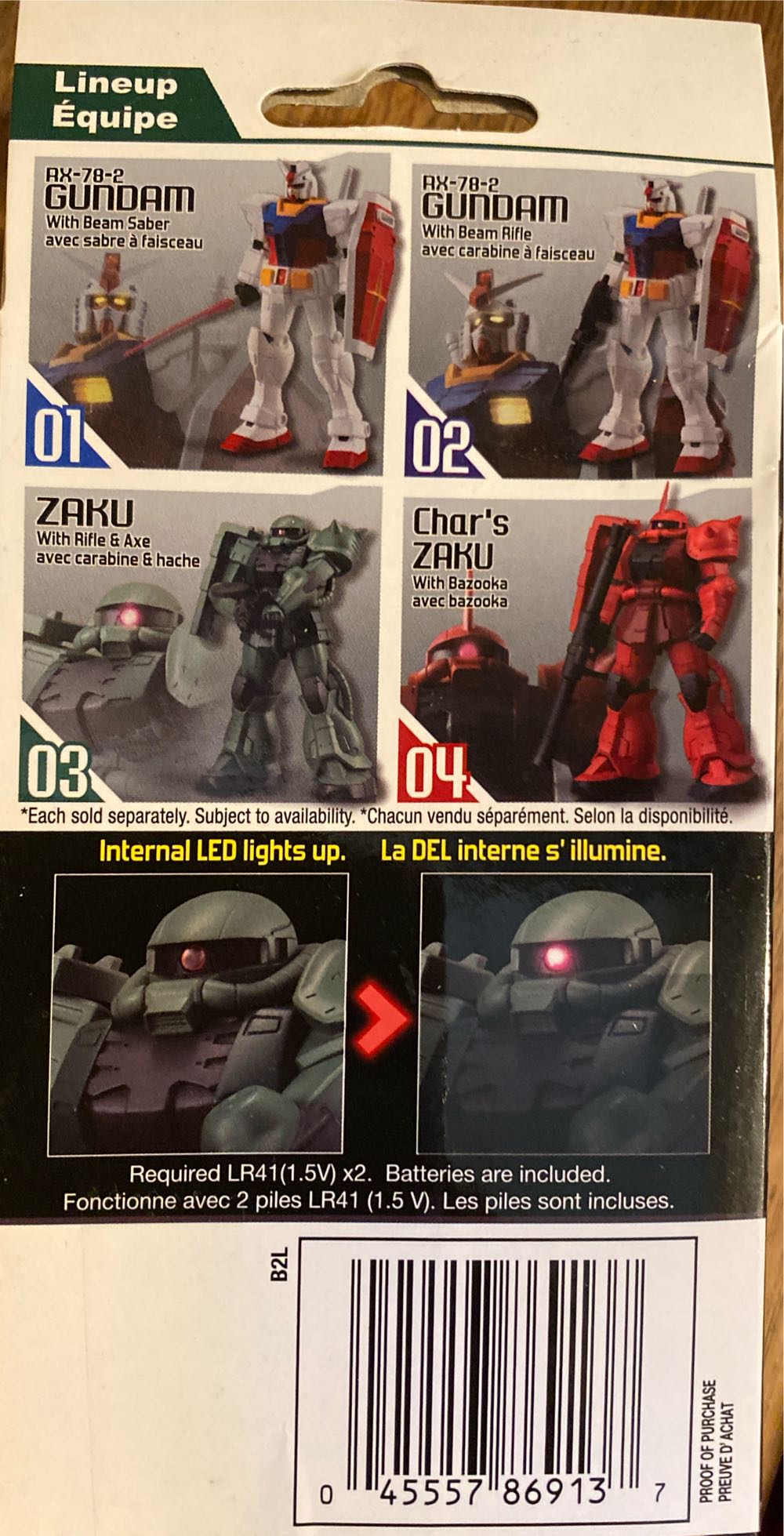 Gundam Ultimate Luminous Zaku Green 4” Light Up Figure  action figure collectible [Barcode 045557869137] - Main Image 3