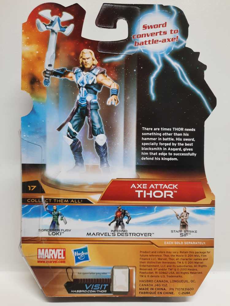 Thor (Axe Attack)  (Marvel: Thor: 3”) action figure collectible [Barcode 653569602309] - Main Image 2