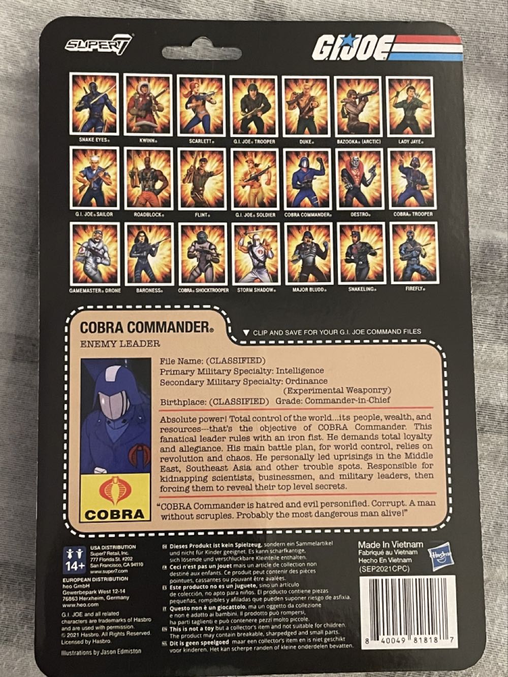 Cobra Commander (Toy Recolor) - Super7 (G.I. Joe) action figure collectible [Barcode 840049818187] - Main Image 3