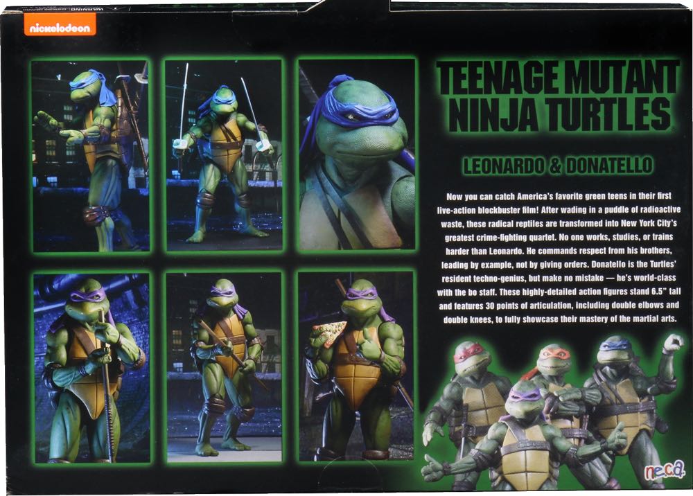 Teenage Mutant Ninja Turtles NECA Movie (1) Line - Leonardo & Donatello 2 Pack - Neca (Neca TMNT 1990 Movie 2 pack Walmart Exclusive) action figure collectible [Barcode 634482541258] - Main Image 2