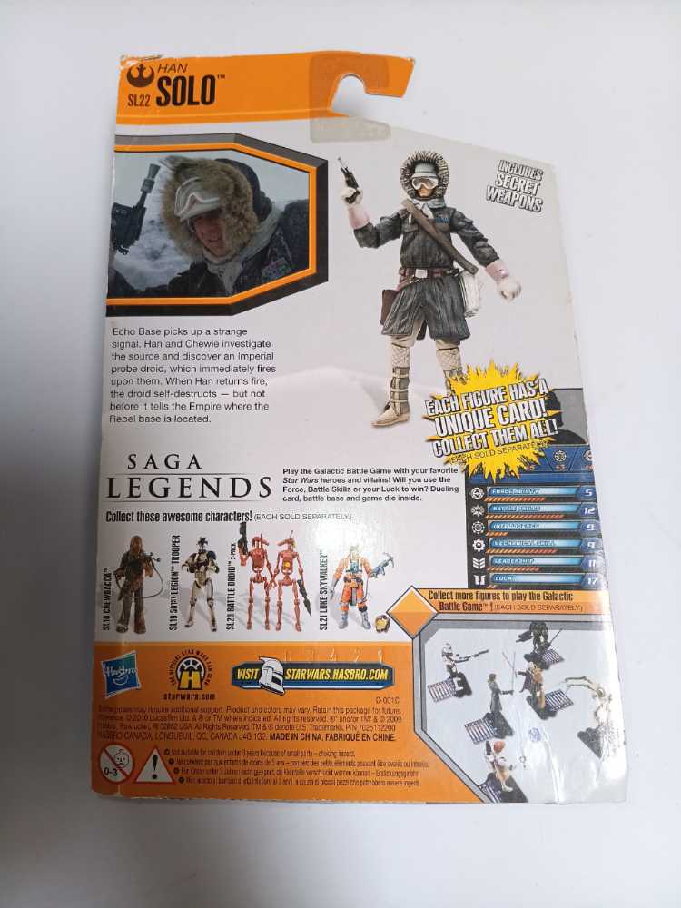 Han Solo Hoth (Repack) - Hasbro (Saga Legends - 2010 (GBG)) action figure collectible [Barcode 653569620761] - Main Image 2