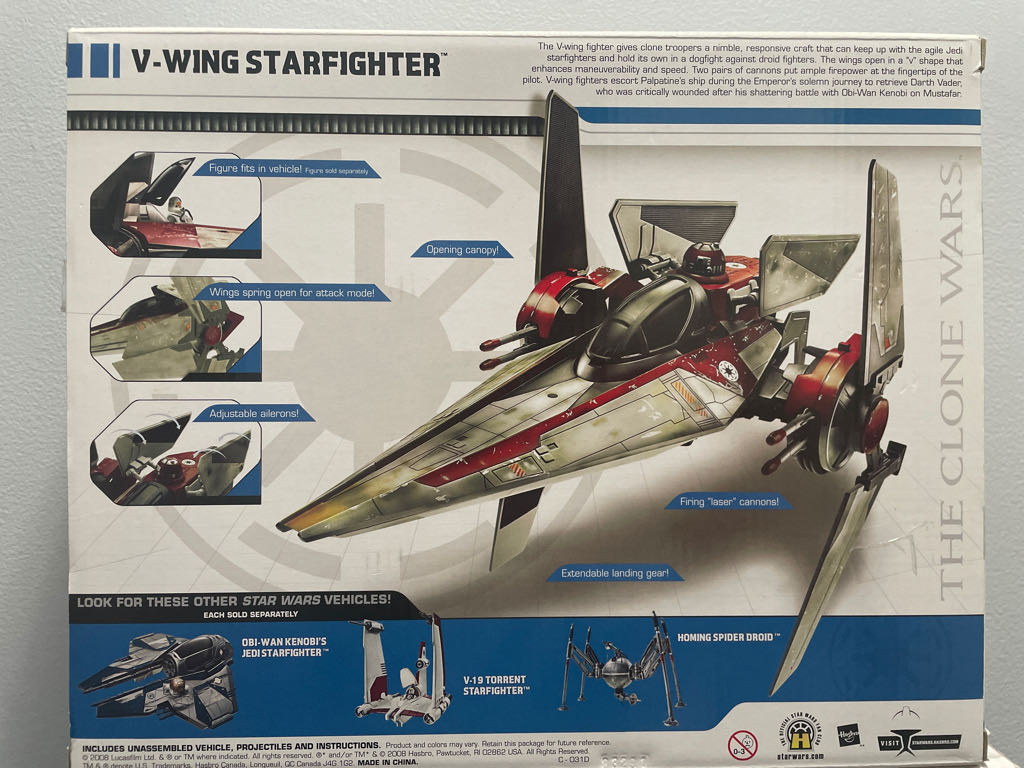 V-Wing StarFighter - Hasbro action figure collectible [Barcode 653569336228] - Main Image 2