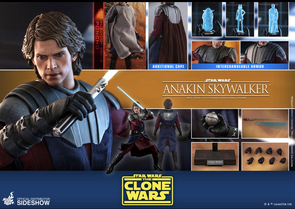 Hot Toys TMS 020 Star Wars The Clone Wars Anakin Skywalker w/STAP - Hot Toys (Anakin Skywalker) action figure collectible - Main Image 2