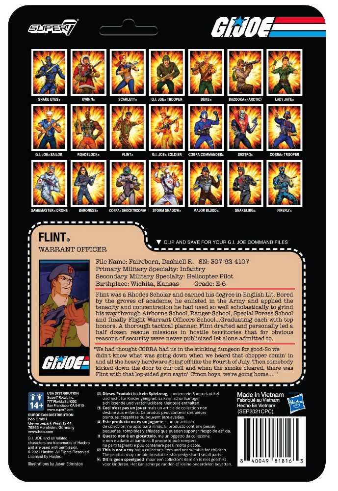 Flint - Super7 (G.I. Joe) action figure collectible [Barcode 840049818163] - Main Image 2