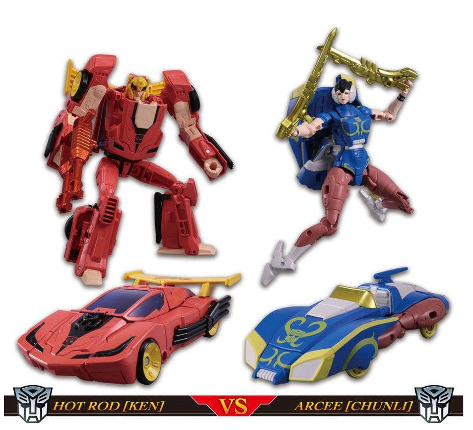Hot Rodimus Ken vs Arcee Chun-Li - Takara Tomy (Transformers Crossovers) action figure collectible [Barcode 4904810108665] - Main Image 2