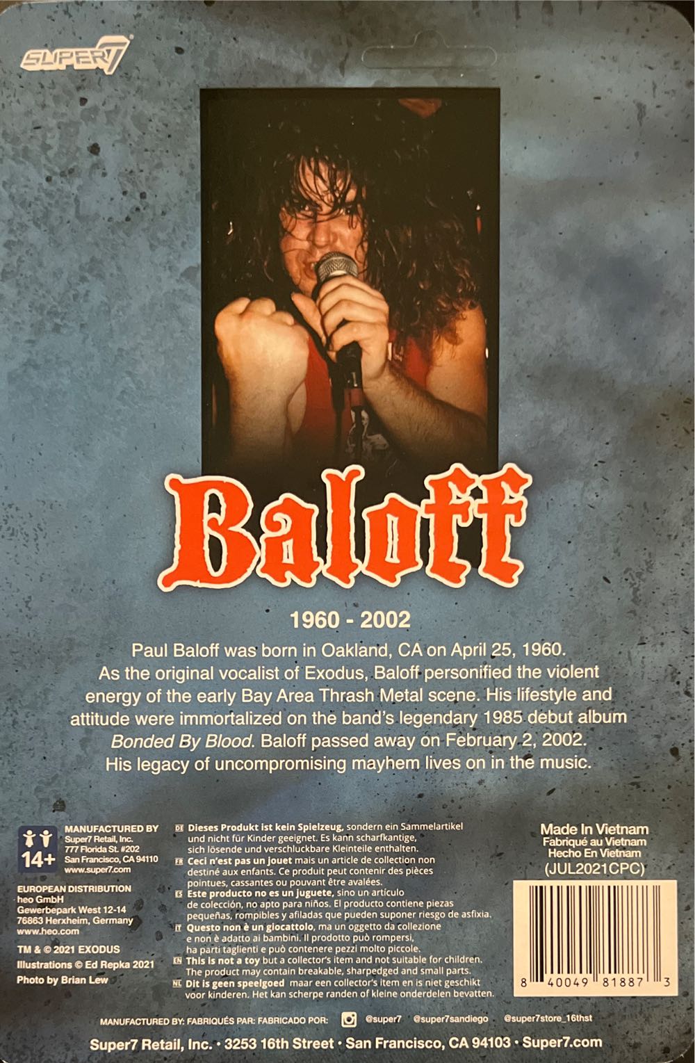 Paul Baloff Reaction Figure Multicolor  action figure collectible [Barcode 840049818873] - Main Image 2