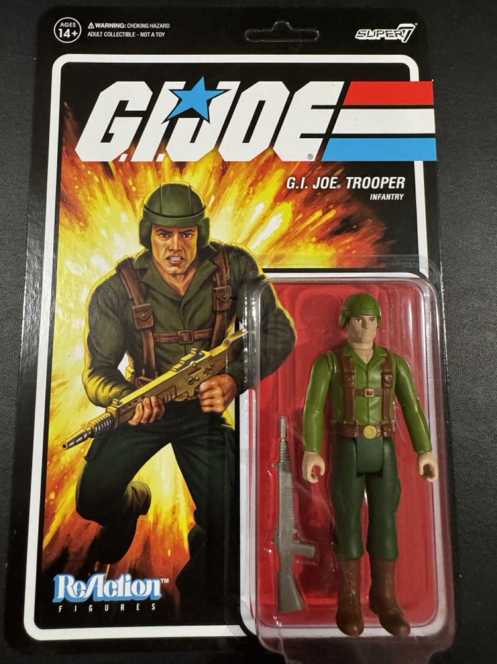 ReAction : G.I. Joe Trooper (Infantry/Greenshirt/Pink) - Super 7 (G.I.Joe) action figure collectible [Barcode 840049813915] - Main Image 2