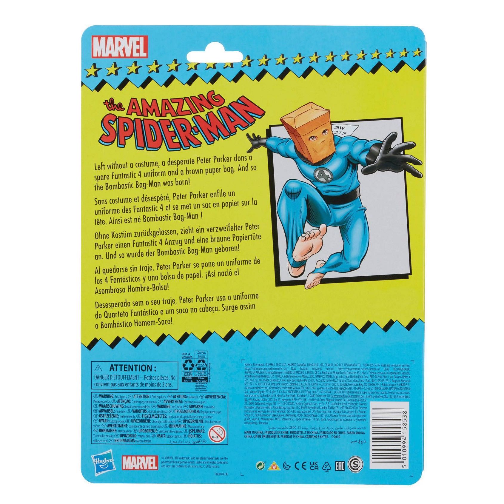 Spider-Man (Bombastic Bag-Man) - Retro Card (Target Exclusive) - Hasbro - Marvel Legends (Marvel Legends - Retro Card (Target Exclusive)) action figure collectible - Main Image 4