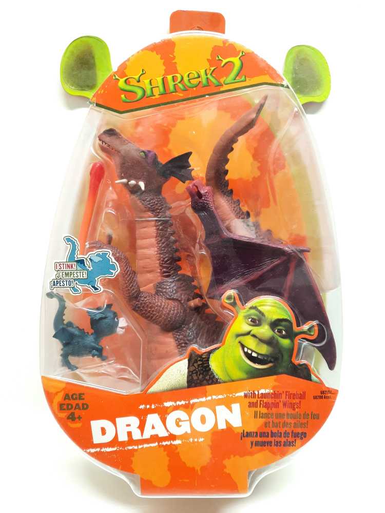 Dragon (Launchin’ Fireball And Flappin’ Wing & Baby Dronkey) - Hasbro (Shrek 2: 6”) action figure collectible [Barcode 076930682197] - Main Image 1