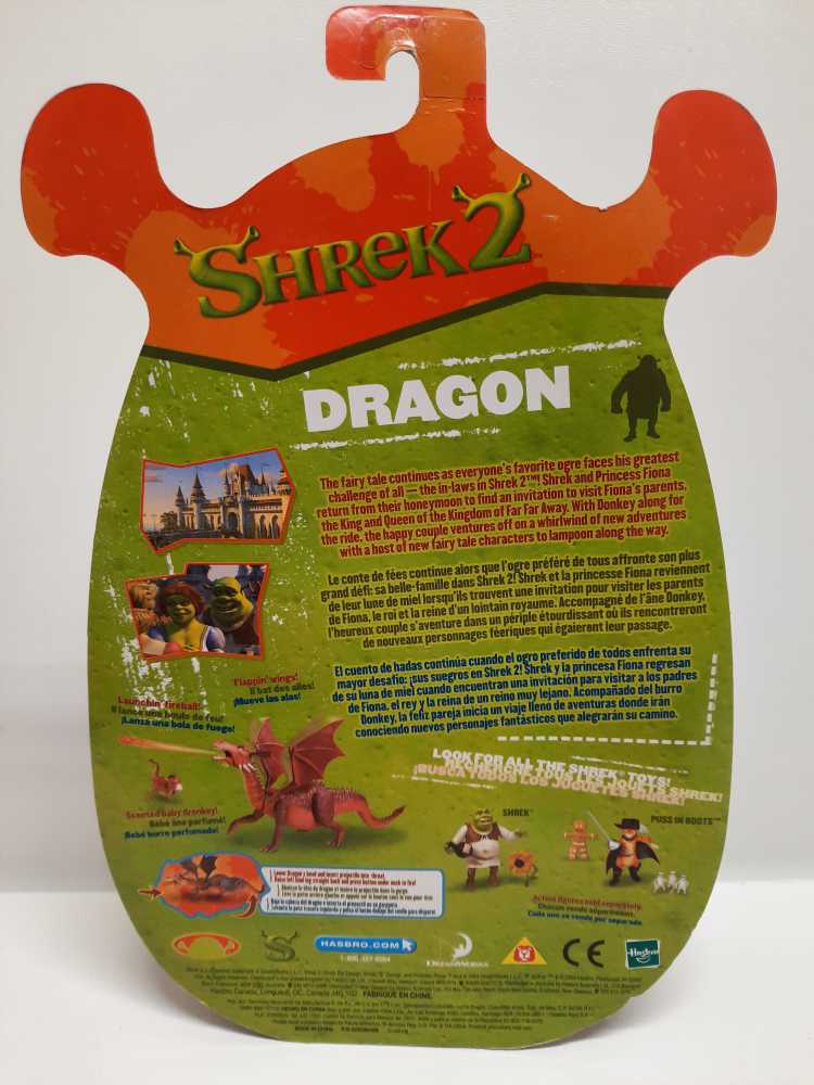 Dragon (Launchin’ Fireball And Flappin’ Wing & Baby Dronkey) - Hasbro (Shrek 2: 6”) action figure collectible [Barcode 076930682197] - Main Image 2