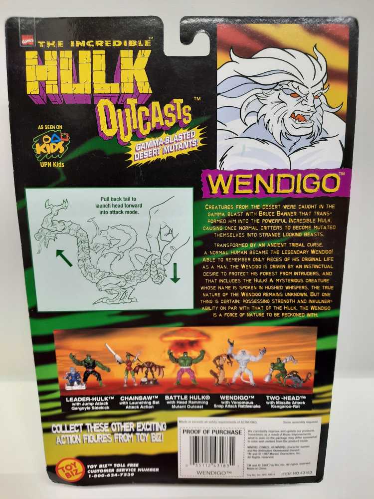 Wendigo - Toybiz (Hulk Outcast) action figure collectible [Barcode 035112431831] - Main Image 2