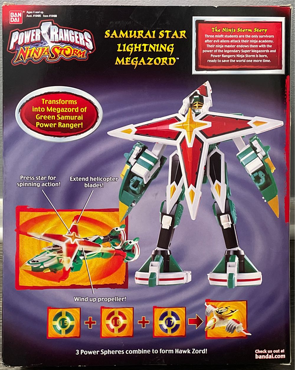 Power Rangers Ninja Storm Samurai Star Chopper Lightning Megazord  (Bandai) action figure collectible [Barcode 045557104887] - Main Image 2