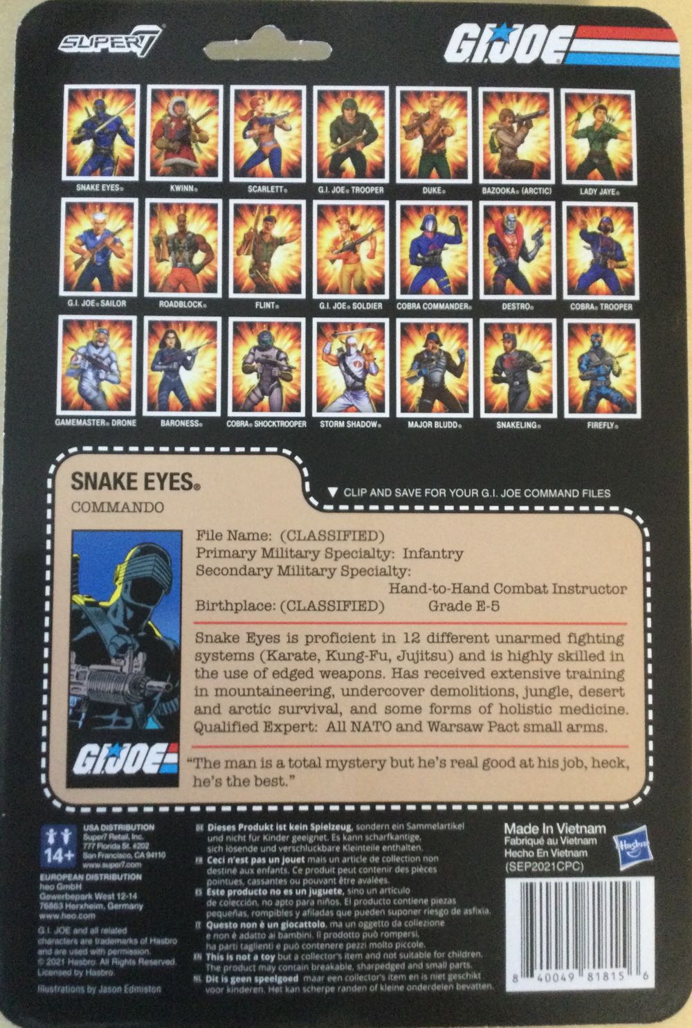Snake Eyes - Hasbro (G.I. Joe (Super7)) action figure collectible - Main Image 2