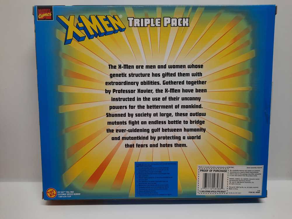 X-Men Triple Pack (Tiger Stripe Wolverine, Apocalypse, Beast)  (Marvel: Toybiz: X-men: 6”) action figure collectible [Barcode 035112485865] - Main Image 2