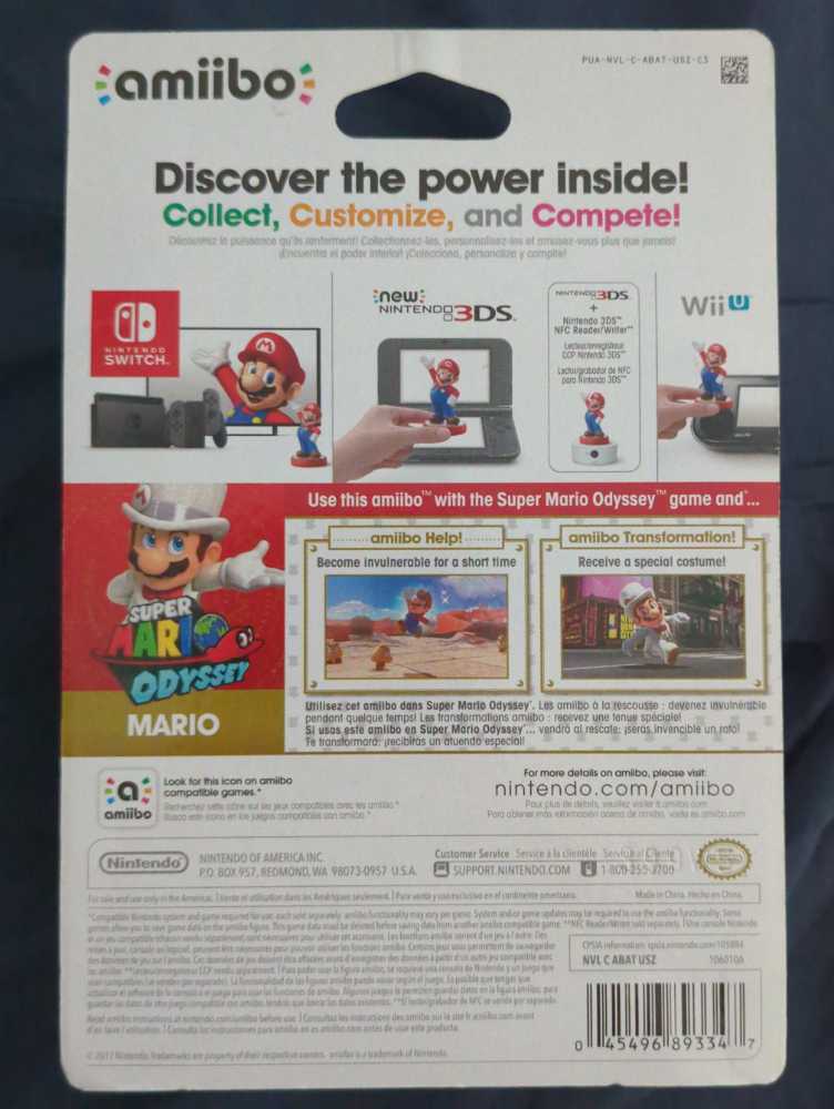 Mario Super Mario Odyssey - Nintendo (Amiibo) action figure collectible [Barcode 045496893347] - Main Image 3
