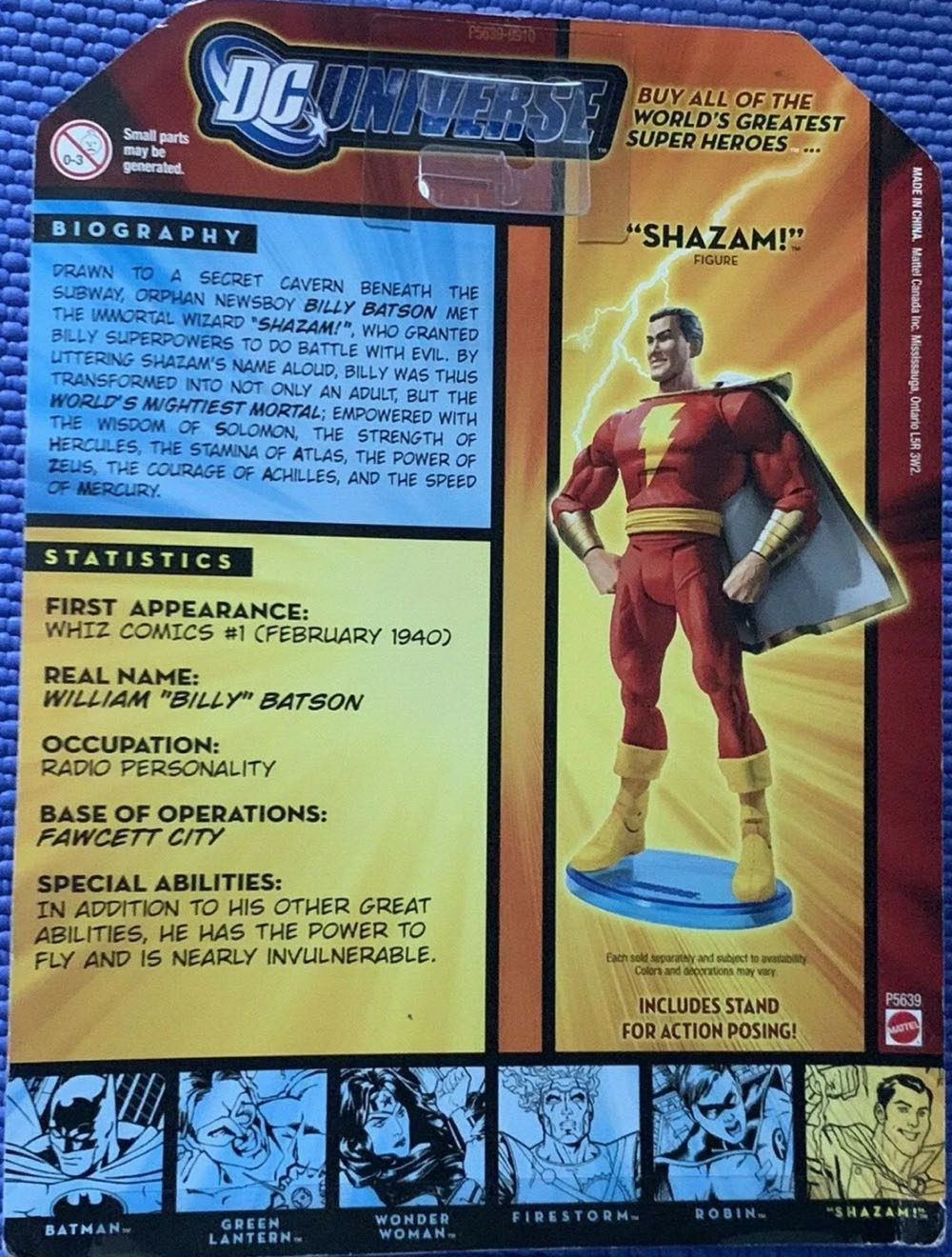 DCUC World’s Greatest Super Heroes Shazam - Mattel (DC Universe Classics) action figure collectible [Barcode 027084749779] - Main Image 2