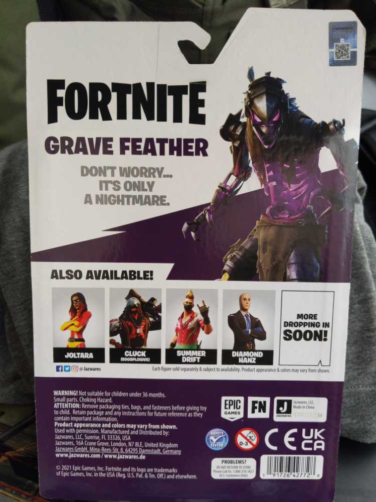 Grave Feather - Jazwares (Fortnite Solo  Mode) action figure collectible [Barcode 191726427728] - Main Image 2