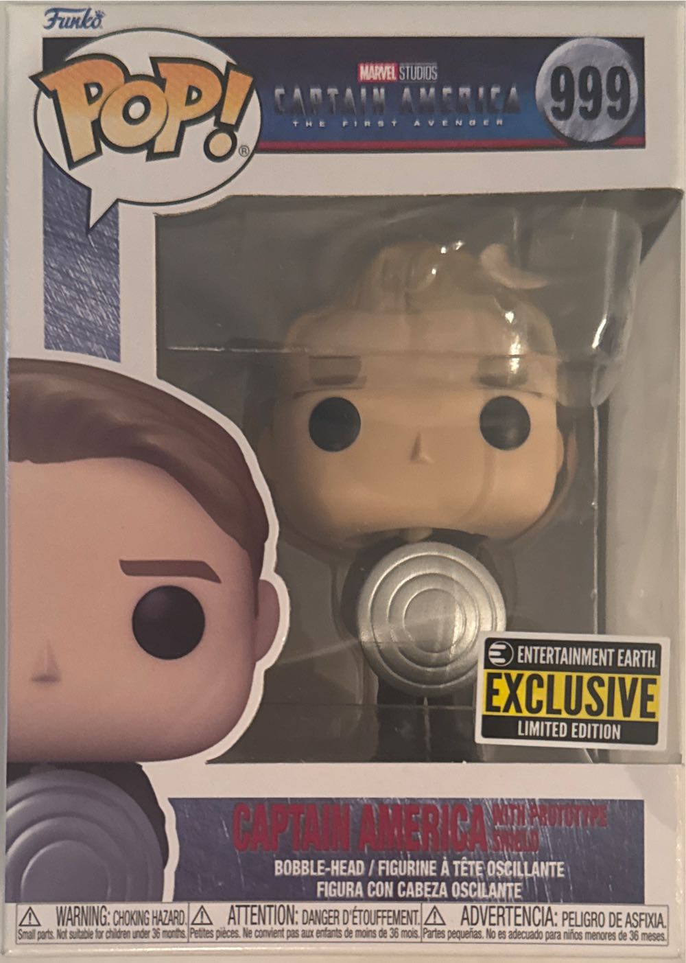 Captain America: The First Avenger Cap With Prototype Shield Metallic Pop! Vinyl Figure  action figure collectible [Barcode 889698632164] - Main Image 2