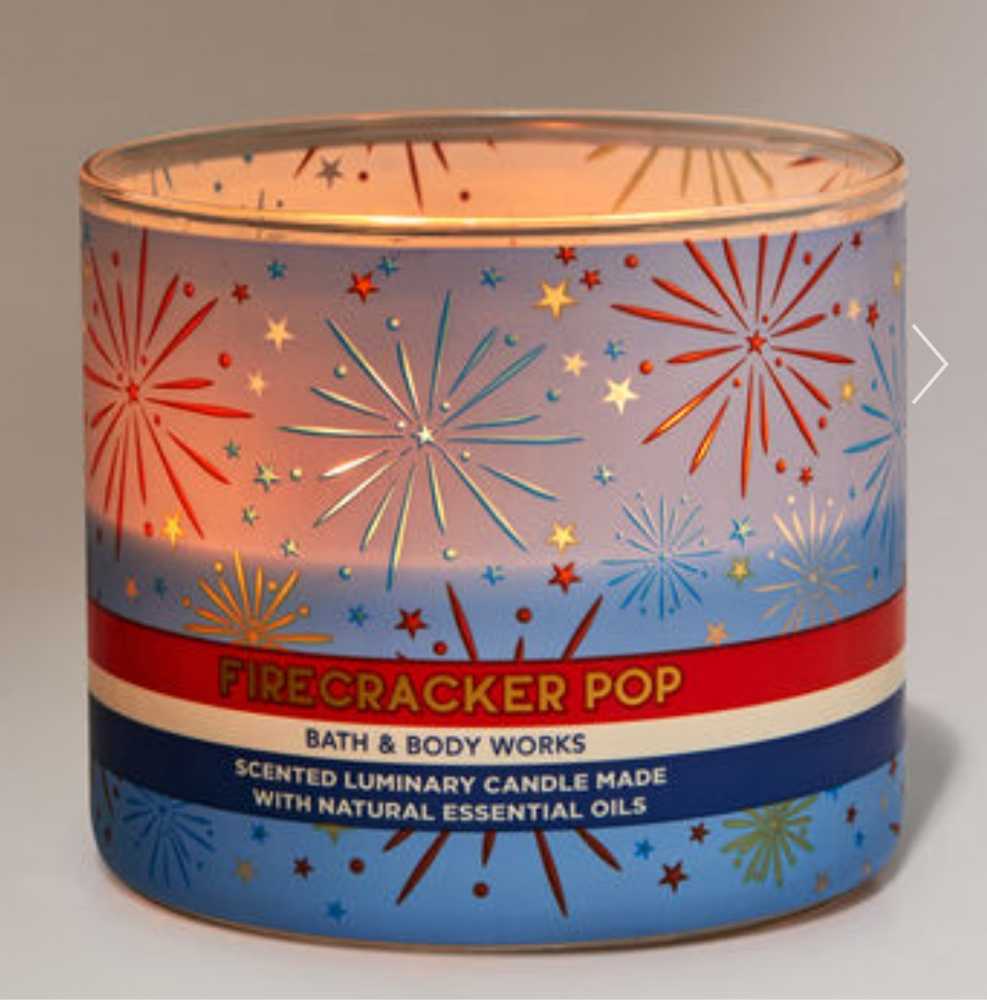 CANDLE: USA Patriotic Bath & Body Works Firecracker Pop 2022 - Bath & Bodyworks Candle (USA Candles) action figure collectible [Barcode 667556683608] - Main Image 4