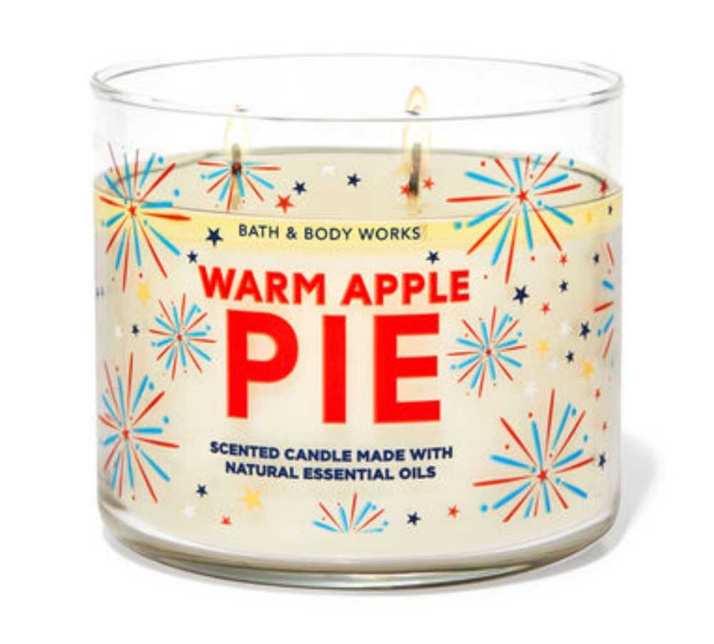 CANDLE: USA Patriotic Bath & Body Works Warm Apple Pie 2022 - Bath & Bodyworks Candle (USA Candles) action figure collectible [Barcode 667556683622] - Main Image 3
