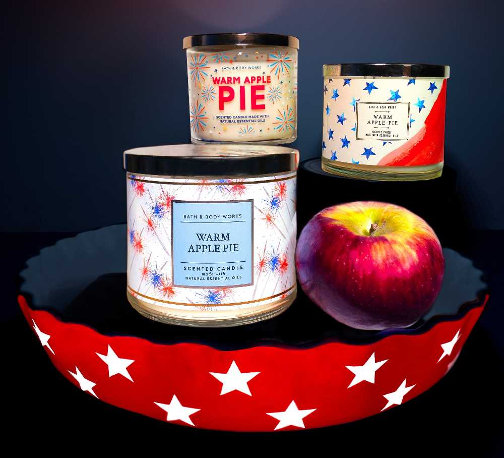 CANDLE: USA Patriotic Bath & Body Works Warm Apple Pie 2022 - Bath & Bodyworks Candle (USA Candles) action figure collectible [Barcode 667556683622] - Main Image 4