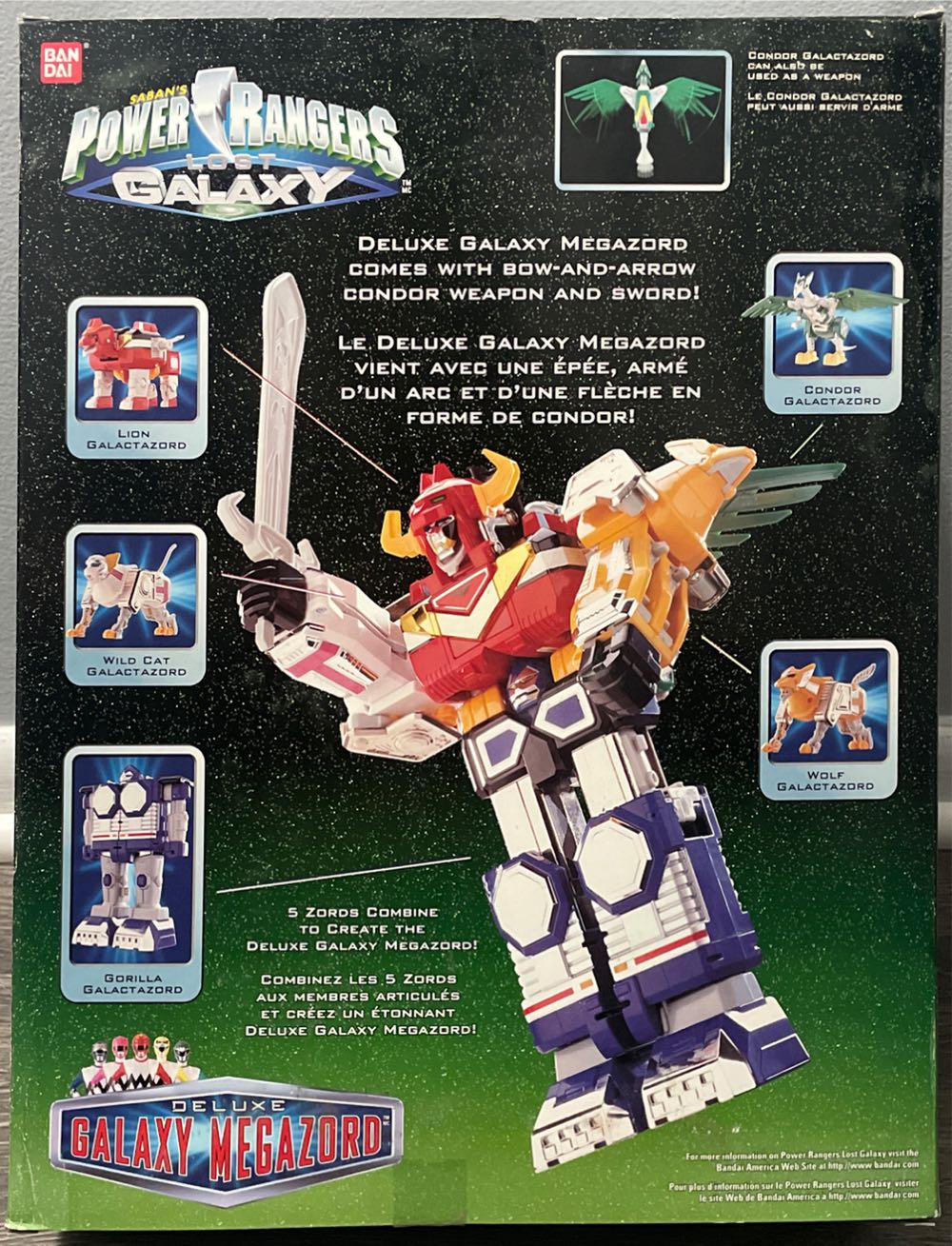 Power Rangers Lost Galaxy Megazord - Bandai action figure collectible [Barcode 045557042905] - Main Image 2