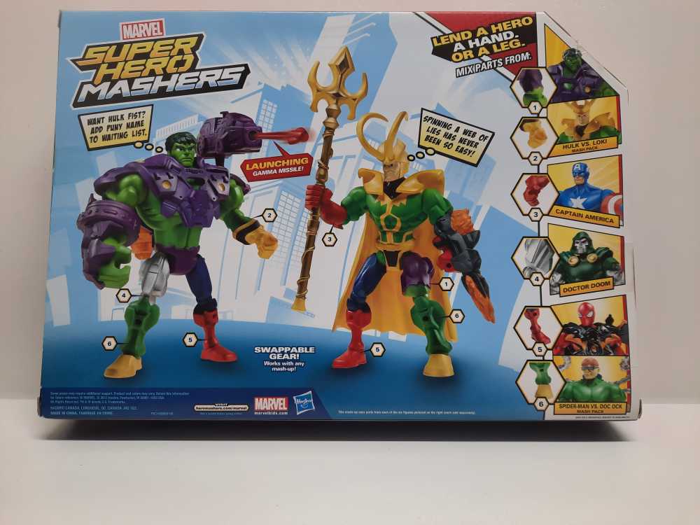 Hulk Vs Loki Mash Pack  (Super Hero Mashers: Marvel: 6”) action figure collectible [Barcode 653569973386] - Main Image 2