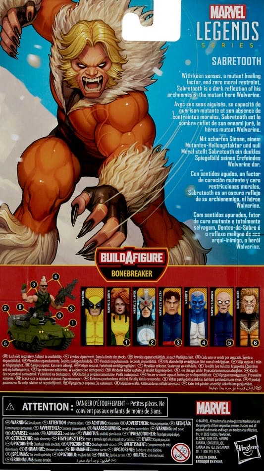 Bonebreaker 6 Sabretooth - Hasbro (Marvel Legends X-Men) action figure collectible [Barcode 5010993941049] - Main Image 2