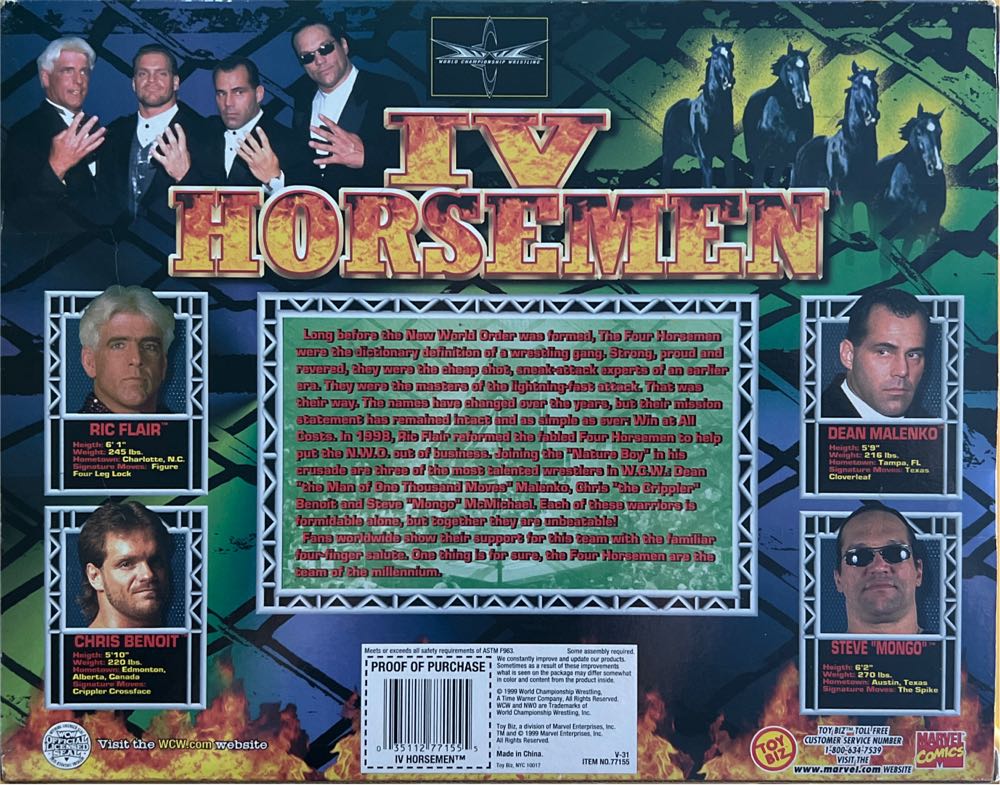 Toybiz Wcw 4 Horsemen Flair Benoit Malenko Mongo - Toy Biz Inc action figure collectible [Barcode 035112771555] - Main Image 2