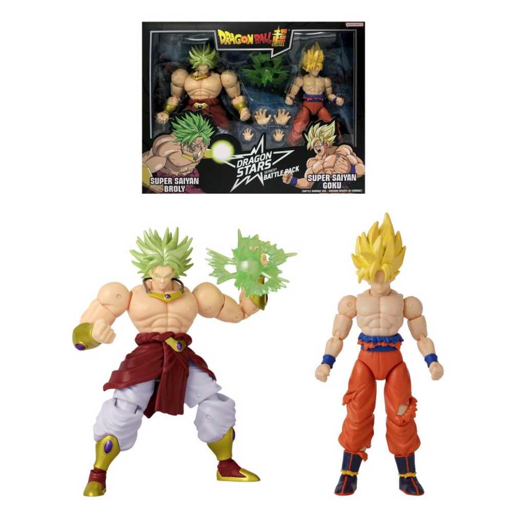 SSJ Broly vs. SSJ Goku (Battle Damaged Ver.) - Bandai America (Dragon Ball Super) action figure collectible [Barcode 045557371685] - Main Image 4