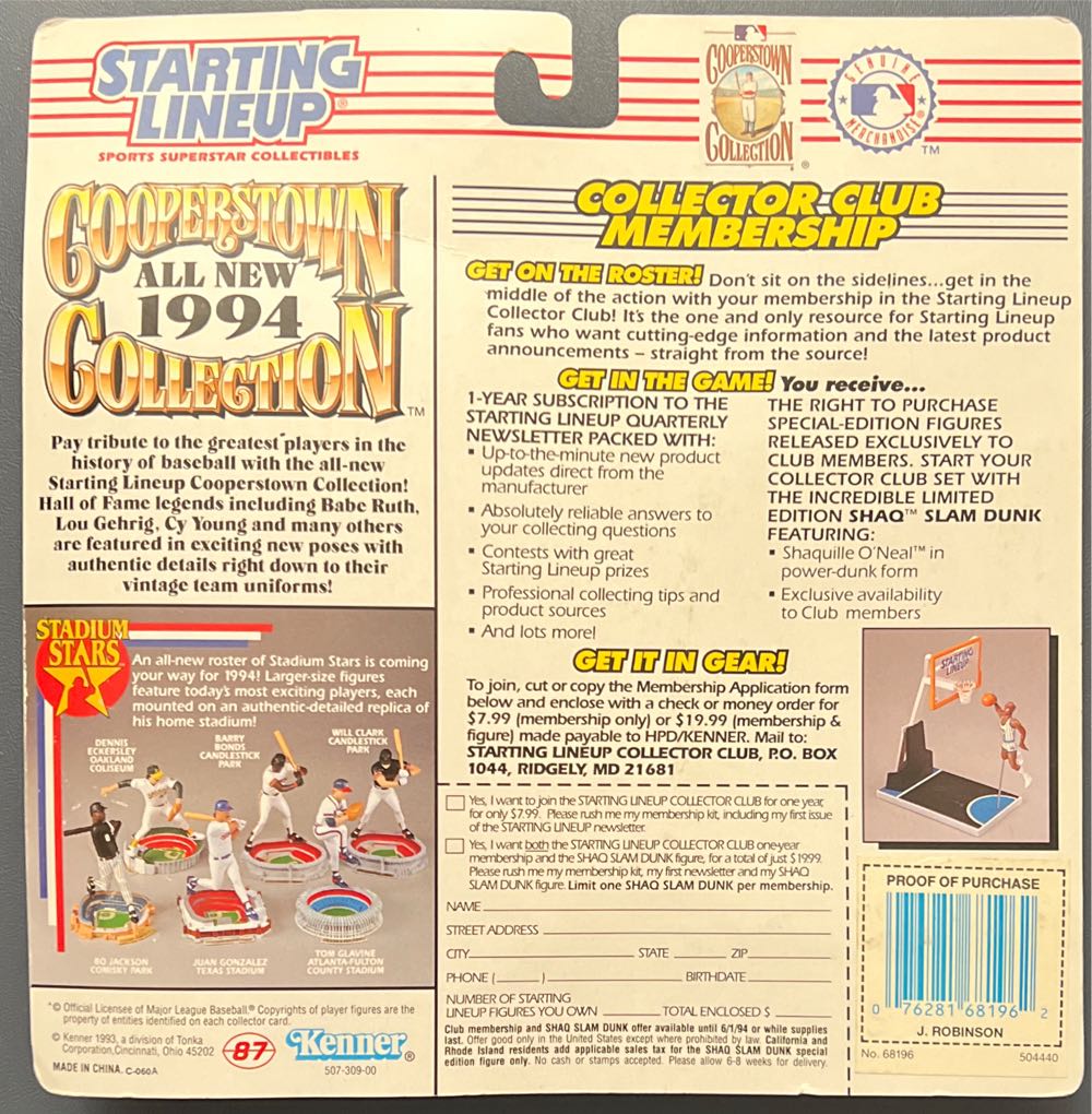 Starting Lineup Jackie Robinson Brooklyn Dodgers - Kenner (Cooperstown Collection) action figure collectible [Barcode 076281681962] - Main Image 2