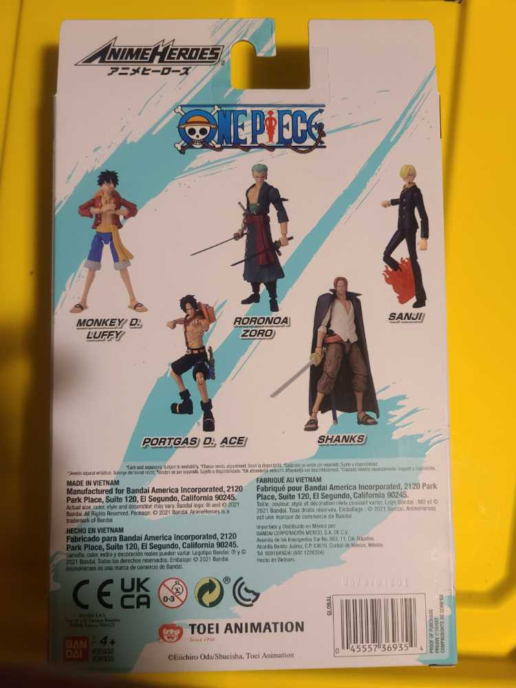 Anime Heroes One Piece Shanks Figure  - Bandai (Anime Heroes-One Piece) action figure collectible [Barcode 045557369354] - Main Image 2