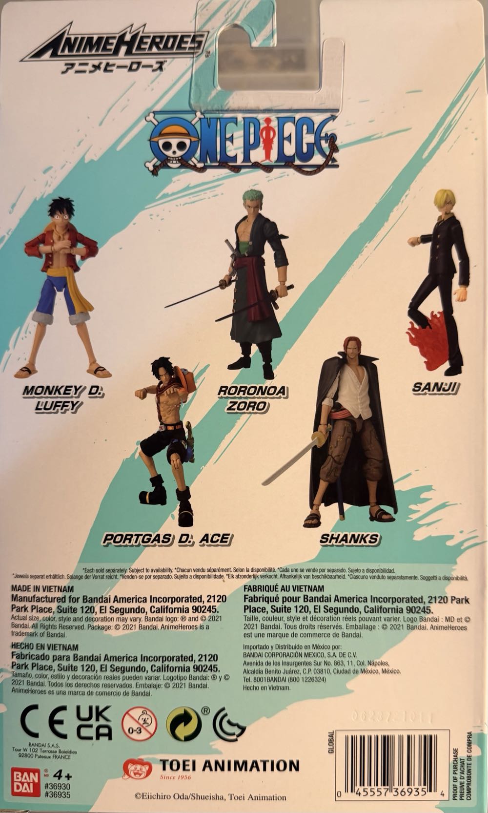 Anime Heroes One Piece Shanks Figure  - Bandai (Anime Heroes-One Piece) action figure collectible [Barcode 045557369354] - Main Image 3