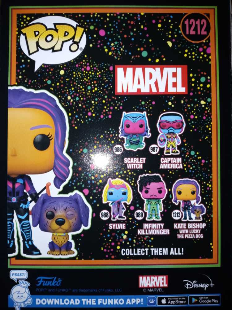 Kate Bishop With Lucky The Pizza Dog (Blacklight) #1212 - Funko Pop! Television (MARVEL) action figure collectible [Barcode 889698627450] - Main Image 2