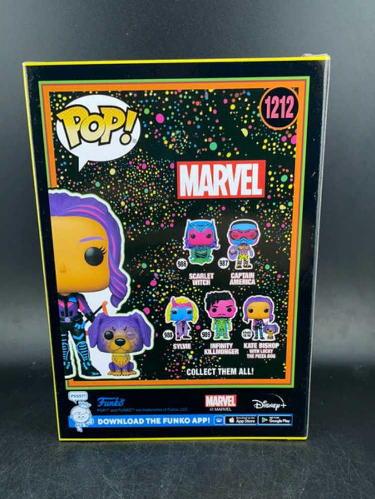Kate Bishop With Lucky The Pizza Dog (Blacklight) #1212 - Funko Pop! Television (MARVEL) action figure collectible [Barcode 889698627450] - Main Image 4