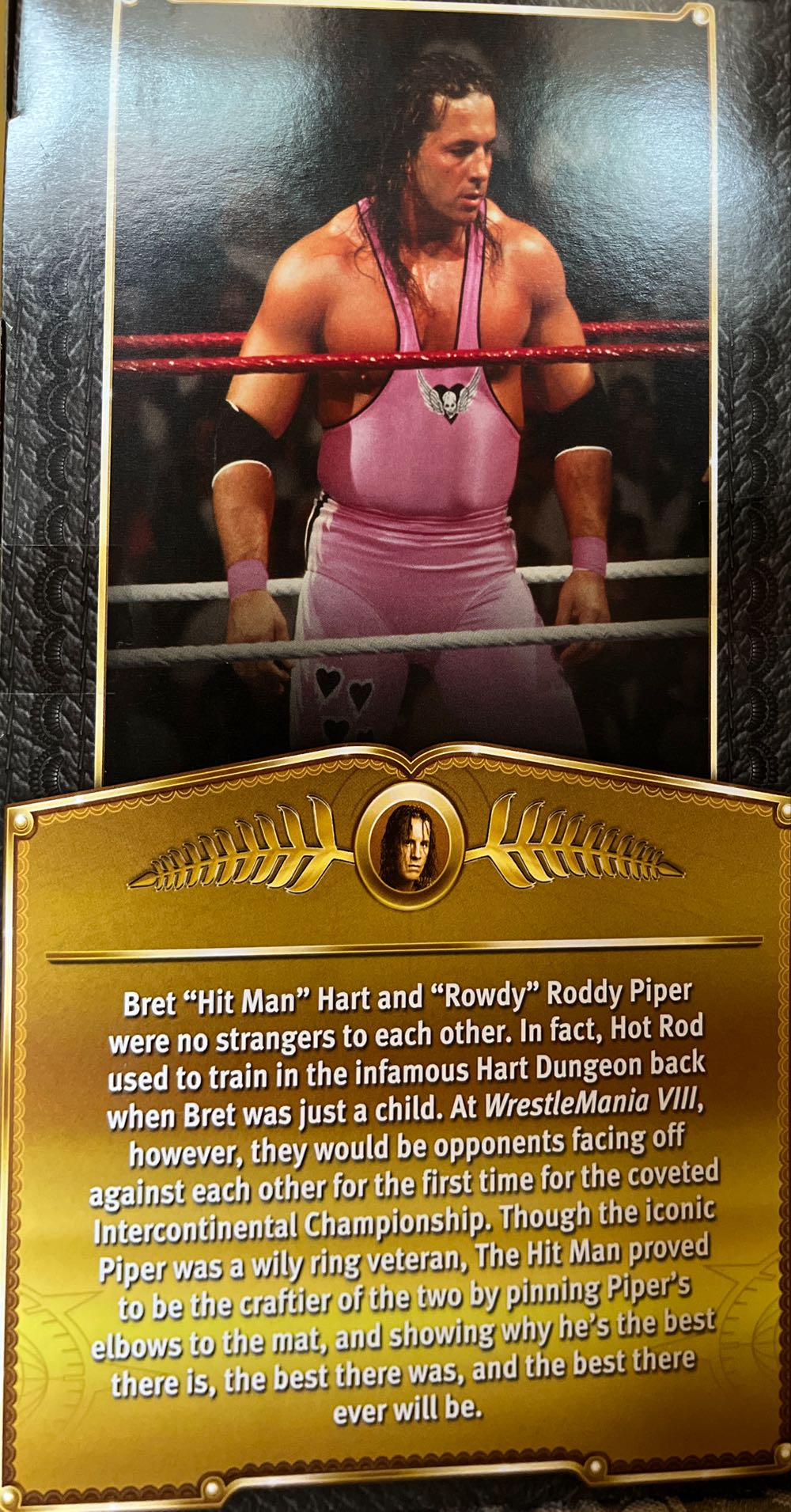 WWE Defining Moments Bret “Hit Man” Hart (Canadian Stampede) Autographed - Mattel (WWE Elite Collection) action figure collectible [Barcode 027084979060] - Main Image 2
