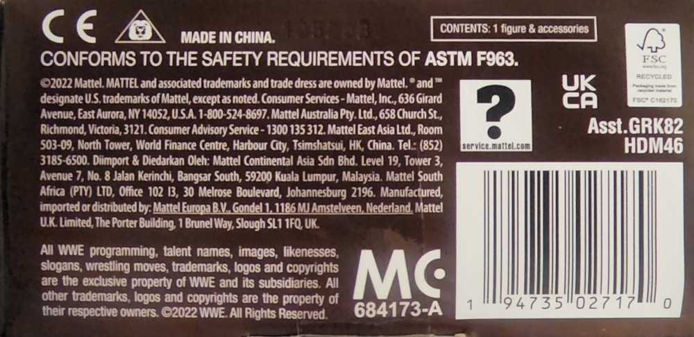 X-PAC (DX) - WWE ELITE LEGENDS SERIES 15 (EXCLUSIVE) - Mattel (Attire Date: [Upper Gear] June 27, 1999 @ WWF King of the Ring [Camouflage Pants] April 27, 1998 @ WWF Raw) action figure collectible [Barcode 194735027170] - Main Image 4