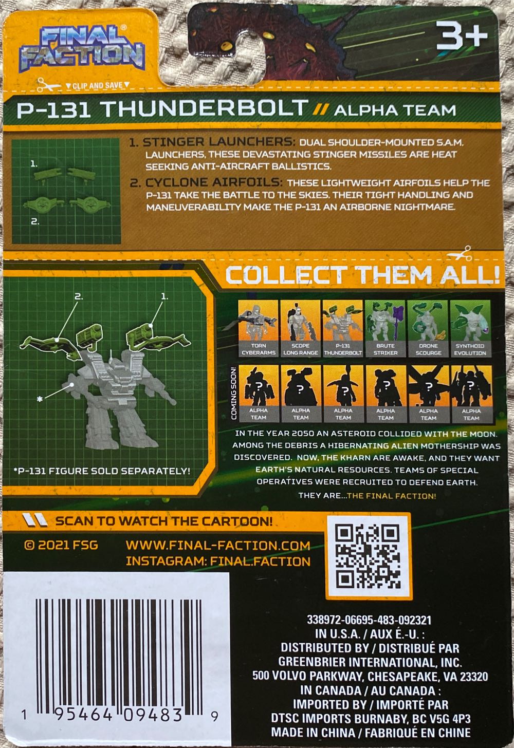 P-131 Thunderbolt Accessory Pack - Greenbrier International, Inc. (Final Faction) action figure collectible [Barcode 195464094839] - Main Image 2