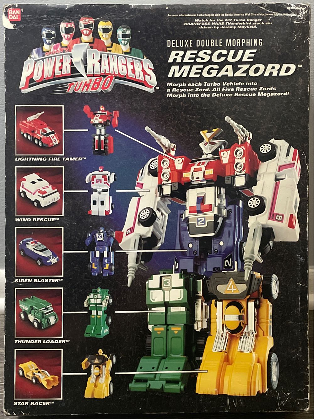 Power Rangers Turbo Deluxe Double Morphing Rescue Megazord - Bandai action figure collectible [Barcode 045557030476] - Main Image 2