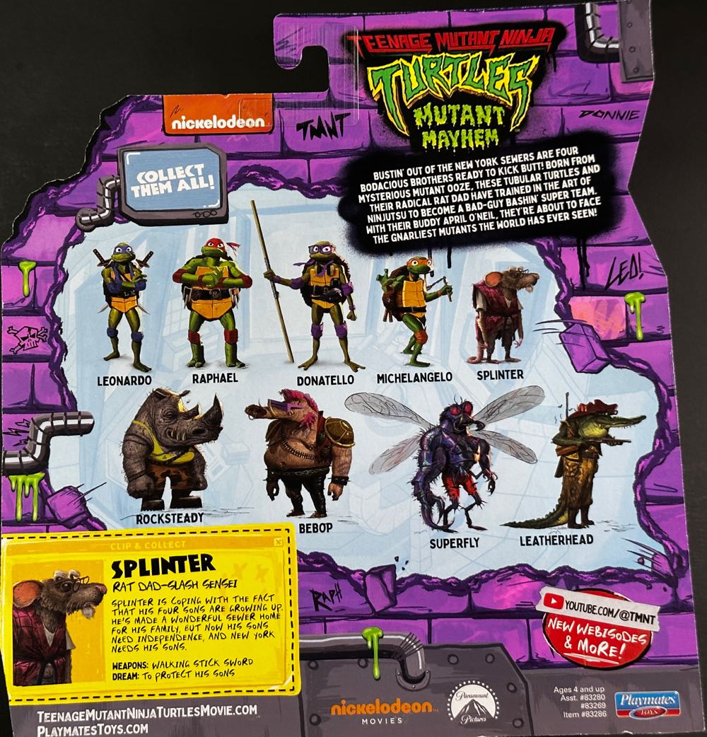 Splinter - Playmates Toys (Teenage Mutant Ninja Turtles: Mutant Mayhem) action figure collectible - Main Image 2