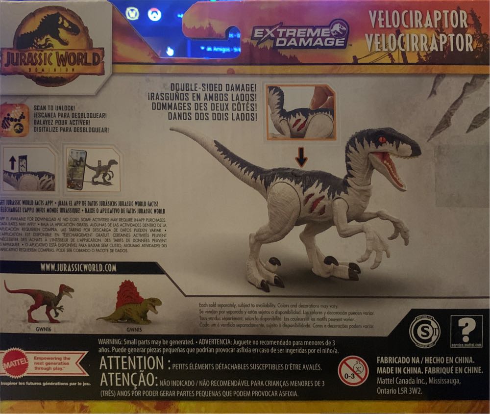 Velociraptor - Mattel (JW Extreme Damage) action figure collectible [Barcode 887961943757] - Main Image 4
