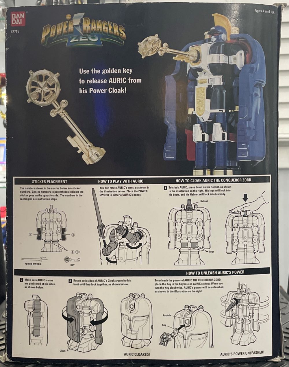 Power Rangers Zeo Auric The Conqueror Zord Rare W Box Used Box Dent - Bandai action figure collectible [Barcode 045557027155] - Main Image 2