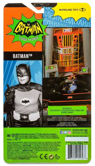 Batman (Black & White TV Variant) - McFarlane Toys (Batman ‘66) (Batman 1966 Classic B&W Series) action figure collectible [Barcode 787926150568] - Main Image 2