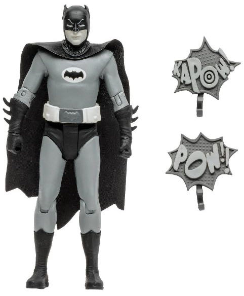 Batman (Black & White TV Variant) - McFarlane Toys (Batman ‘66) (Batman 1966 Classic B&W Series) action figure collectible [Barcode 787926150568] - Main Image 3