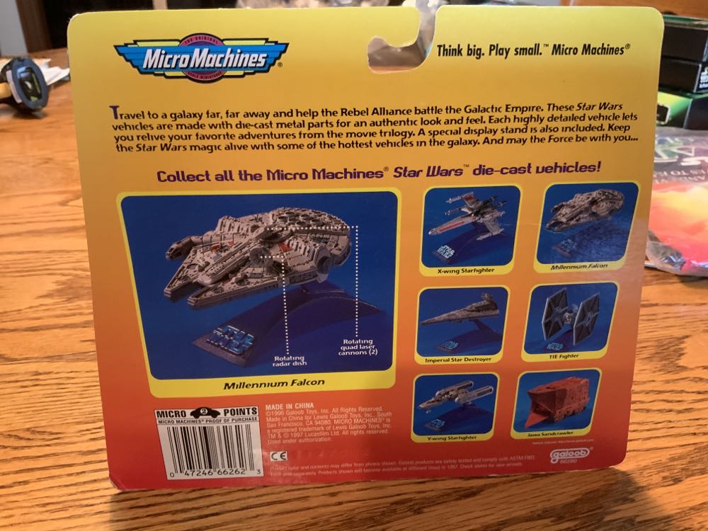 DIE-CAST Metal Millennium Falcon- 66260  (Micromachines: Star Wars) action figure collectible [Barcode 047246662623] - Main Image 2