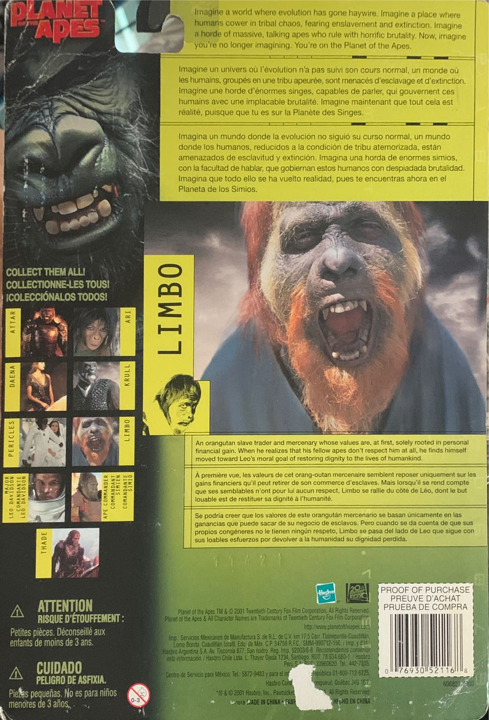 Limbo - Hasbro (Planet Of The Apes) action figure collectible [Barcode 076930521168] - Main Image 2