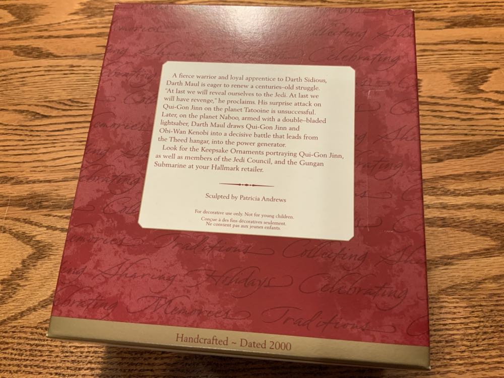 Hallmark Darth Maul - Hallmark Keepsake Ornaments (Star Wars: The Phantom Menace) action figure collectible [Barcode 015012584844] - Main Image 2