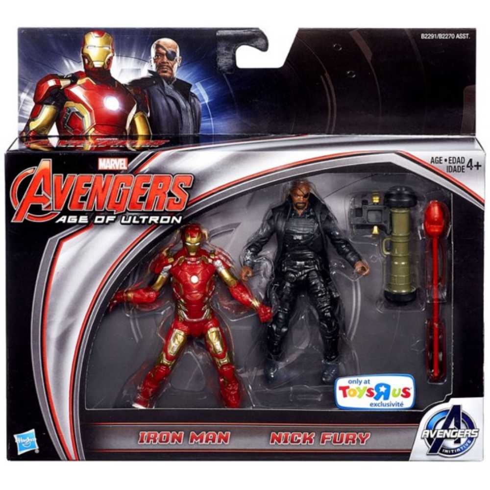 Marvel Iron Man Nick Fury Set 3.75” - Hasbro (Avengers Age Of Ultron) action figure collectible [Barcode 5010994884987] - Main Image 2