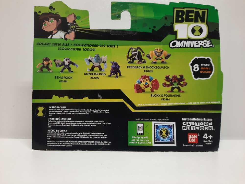 Feedback & Shocksquatch  (Ben 10: Omniverse: 2-Pack: 2”) action figure collectible [Barcode 045557326937] - Main Image 2