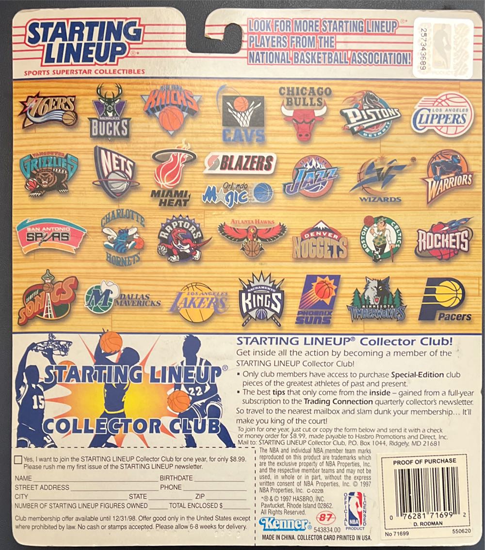 Starting Lineup Dennis Rodman Chicago Bulls - STARTING LINEUP (Basketball) action figure collectible [Barcode 076281716992] - Main Image 2